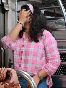 women pink shirt