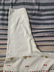 White Kurta with Colorful Geometric Print