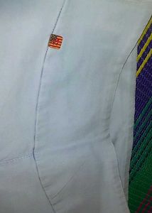 Blue Jeans with American Flag Pin