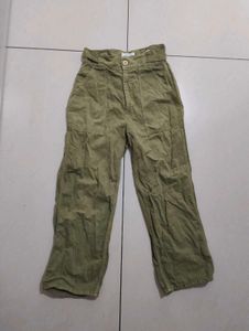 Zara Woman Olive Linen Blend Pants 💚