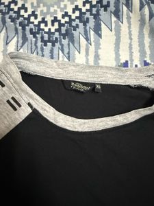Black and Grey Raglan Sleeve T-Shirt