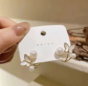 Elegant Butterfly Pearl Earrings