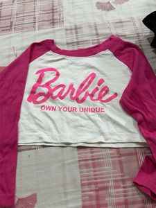 Barbie Pink & White Long Sleeve tee
