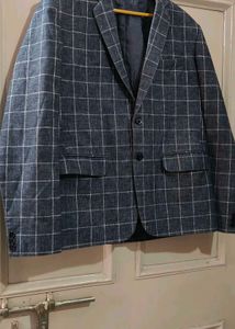 Checked Pattern Gray Blazer