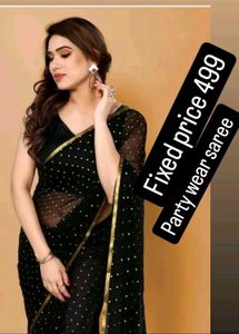 😱 Elegant Black💕  Party Wear Saree🔥