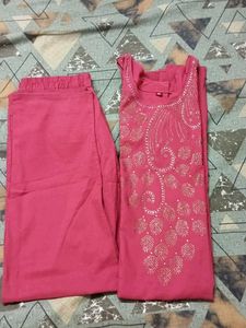 Sparkling Pink Kurta with Embellishments