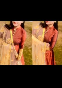 Elegant Maroon Anarkali Gown with Dupatta
