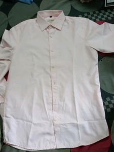 PINK FULL SLEEVE PLAIN COLOUR SHIRT USED GENTLY.