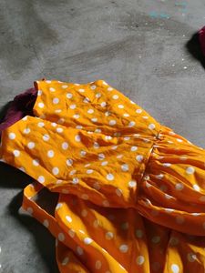 Adorable Yellow Polka Dot Dress