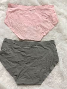 Comfortable Seamless Briefs - Pink &amp; Grey