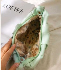 Mint Green Ruched Chain Shoulder Bag