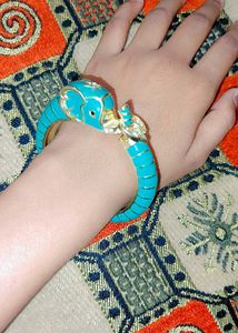 (Rajasthani kadaa 😍)Turquoise Elephant Bangle Bra