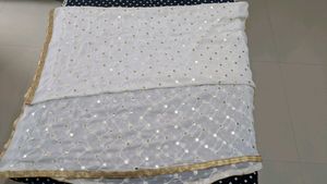 Embellished White Dupatta