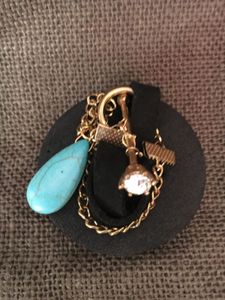 Turquoise and leather band bracelet