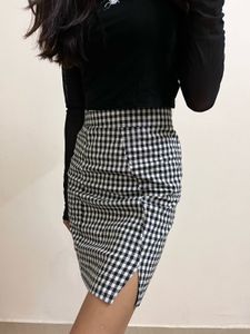 black and white skirt