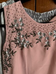 Embroidered Asymmetrical Kurta with Dhoti Pants