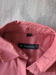 Women's Coral Pink Button-Up Shirt