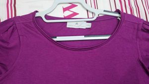 Adidas Purple Puff Sleeve T-Shirt