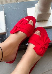 Red Bow Slip-On flats