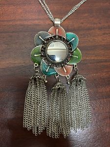 Boho Chic Floral Mirror Necklace