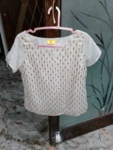 Girls Ethnic Top With Silk Skirt