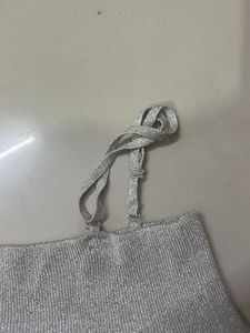 Sparkly Silver Spaghetti Strap Top
