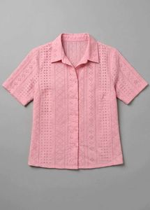 Classic Pink Textured Summer Shirt