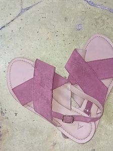 AJIOStrappy Flat Sandals with Sling Back