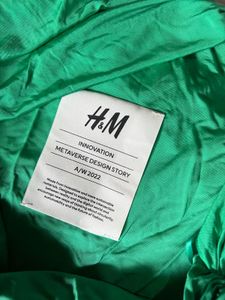 H&amp;M Green One-Shoulder Mini Dress