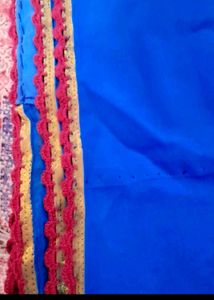 Blue Saree  Pink &amp; Gold Border with blouse✨️✨️