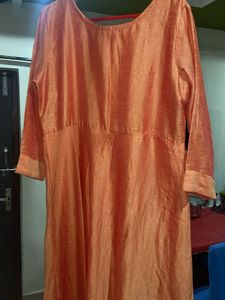 Elegant Orange Kurta with Embellishment