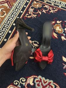 Elegant Red Bow Heels