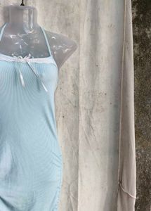 Cute Ruched Mini Dress with Cardigan