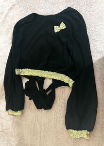 Black Crop Top with Sequins