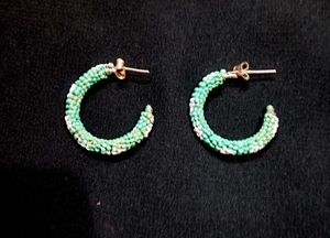 Handmade Beaded Hoop Earrings