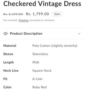 Ruby Red Checkered Dress