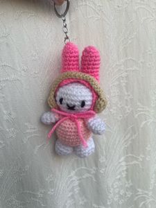 Crocheted miffy Bunny Keychain