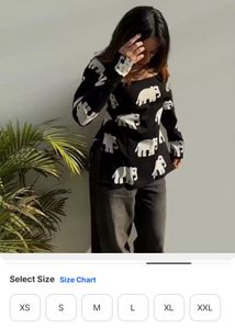 evara Cute Elephant Print Long Sleeve Top