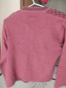 Elegant Pink Knitted Cardigan