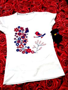 Floral Bird Print Tee