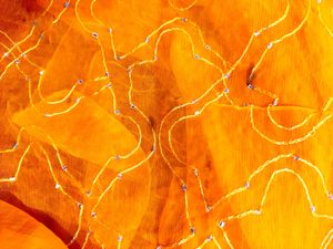 Orange Embroidered Saree( pure chiffon)✨