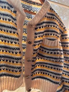 Vintage Patterned Knit Cardigan