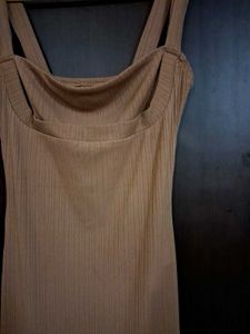 Tan Bodycon Midi Dress