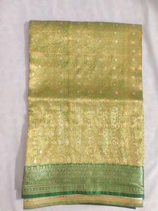 Beautiful Orange &amp; Green Silk Saree