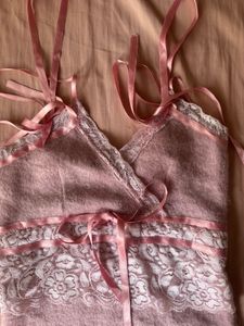 Pink Lace Trimmed Camisole