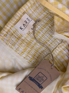 Yellow Gingham Mini Dress