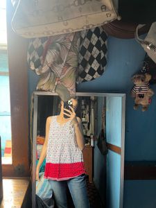 Red &amp; White Casual Tank Top
