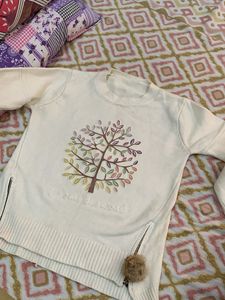 Cream Tree Print Sweater