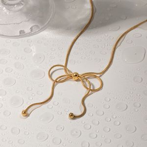 Gold Bow Tie Necklace
