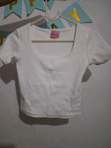 White Cropped T-Shirt